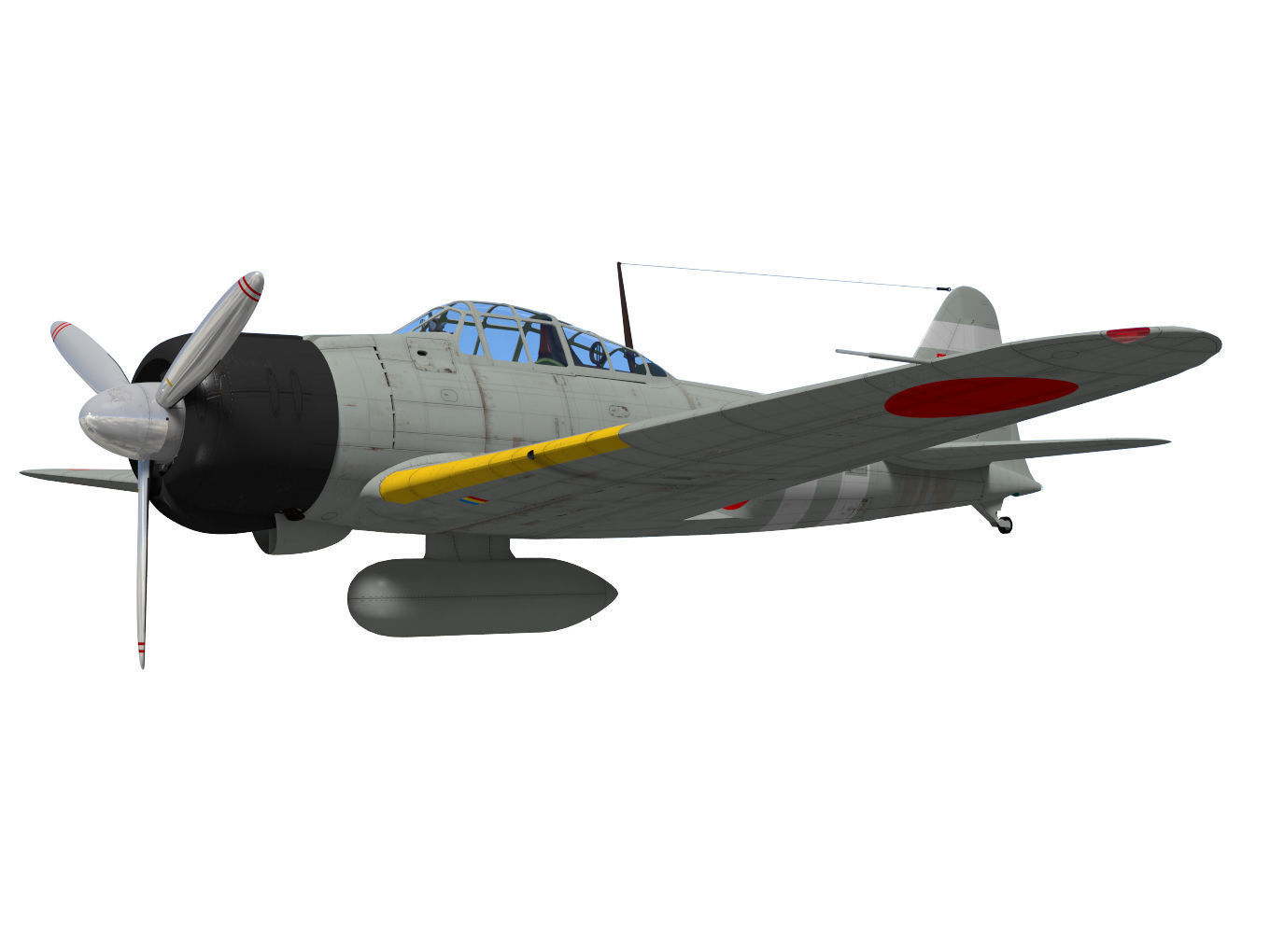 A6M2 Zero fighter Type 21  3D model_2