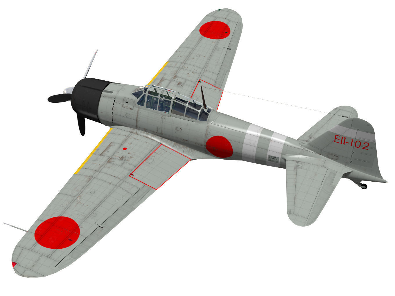 A6M2 Zero fighter Type 21  3D model_1