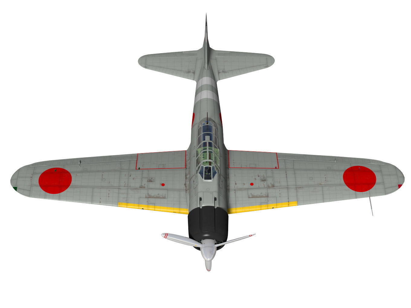 A6M2 Zero fighter Type 21  3D model_4