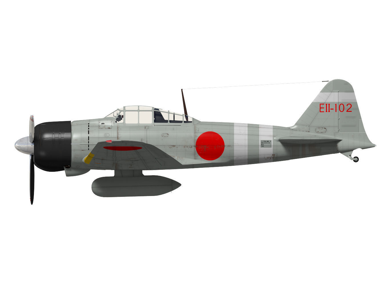 A6M2 Zero fighter Type 21  3D model_14