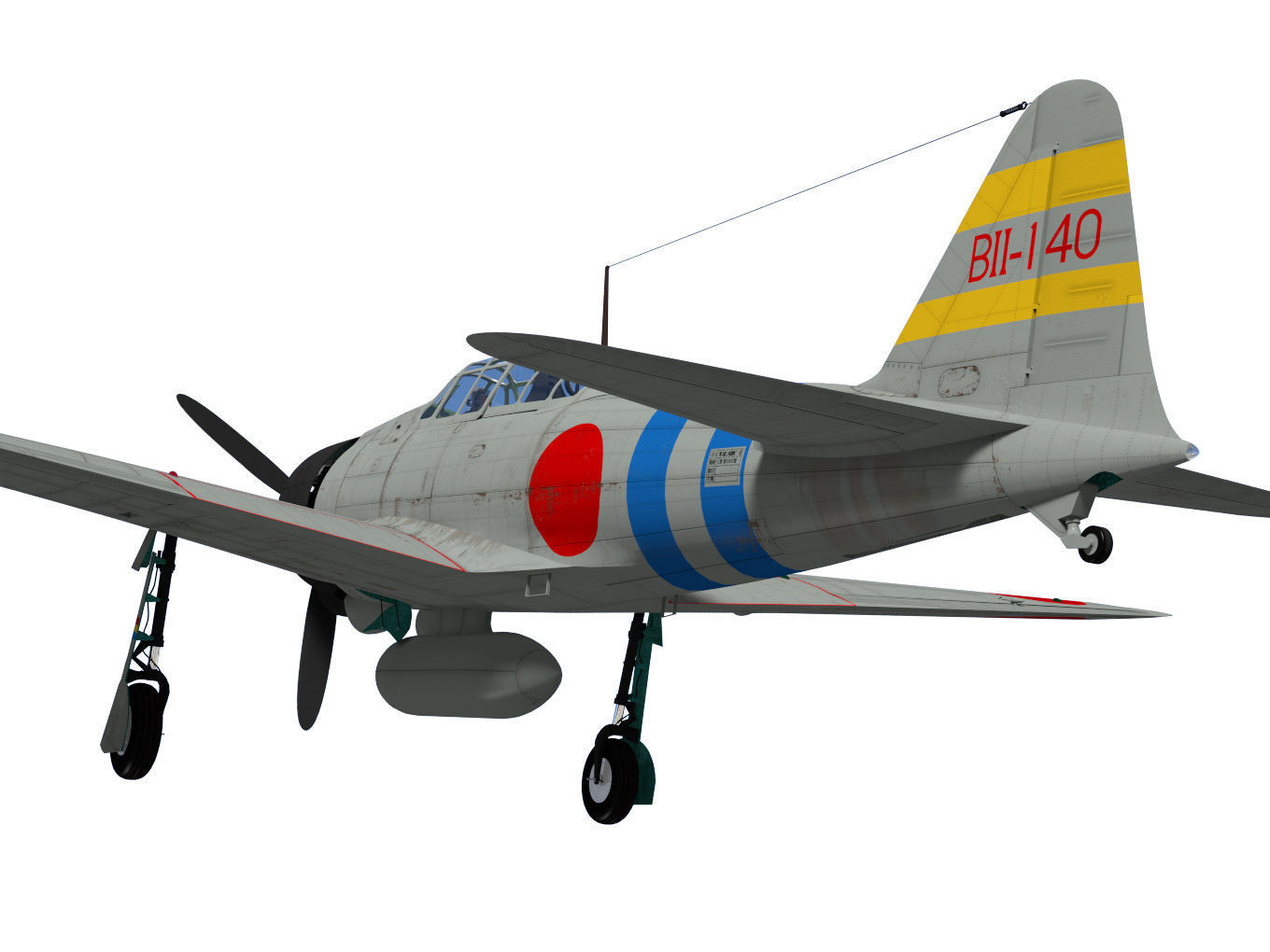 A6M2 Zero fighter Type 21  3D model_9