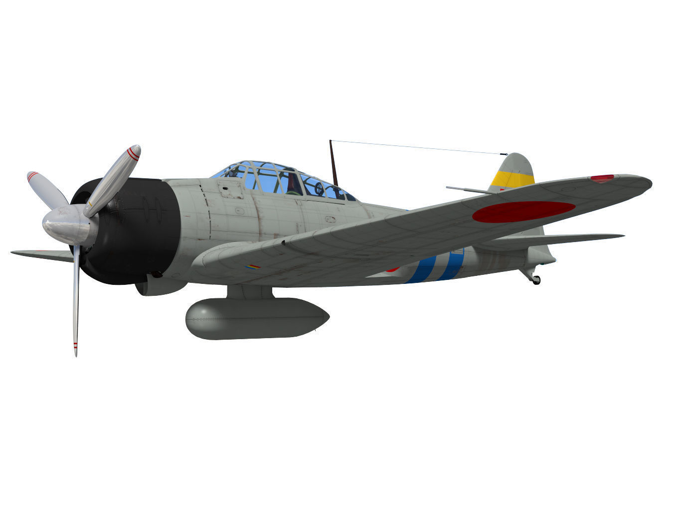 A6M2 Zero fighter Type 21  3D model_2