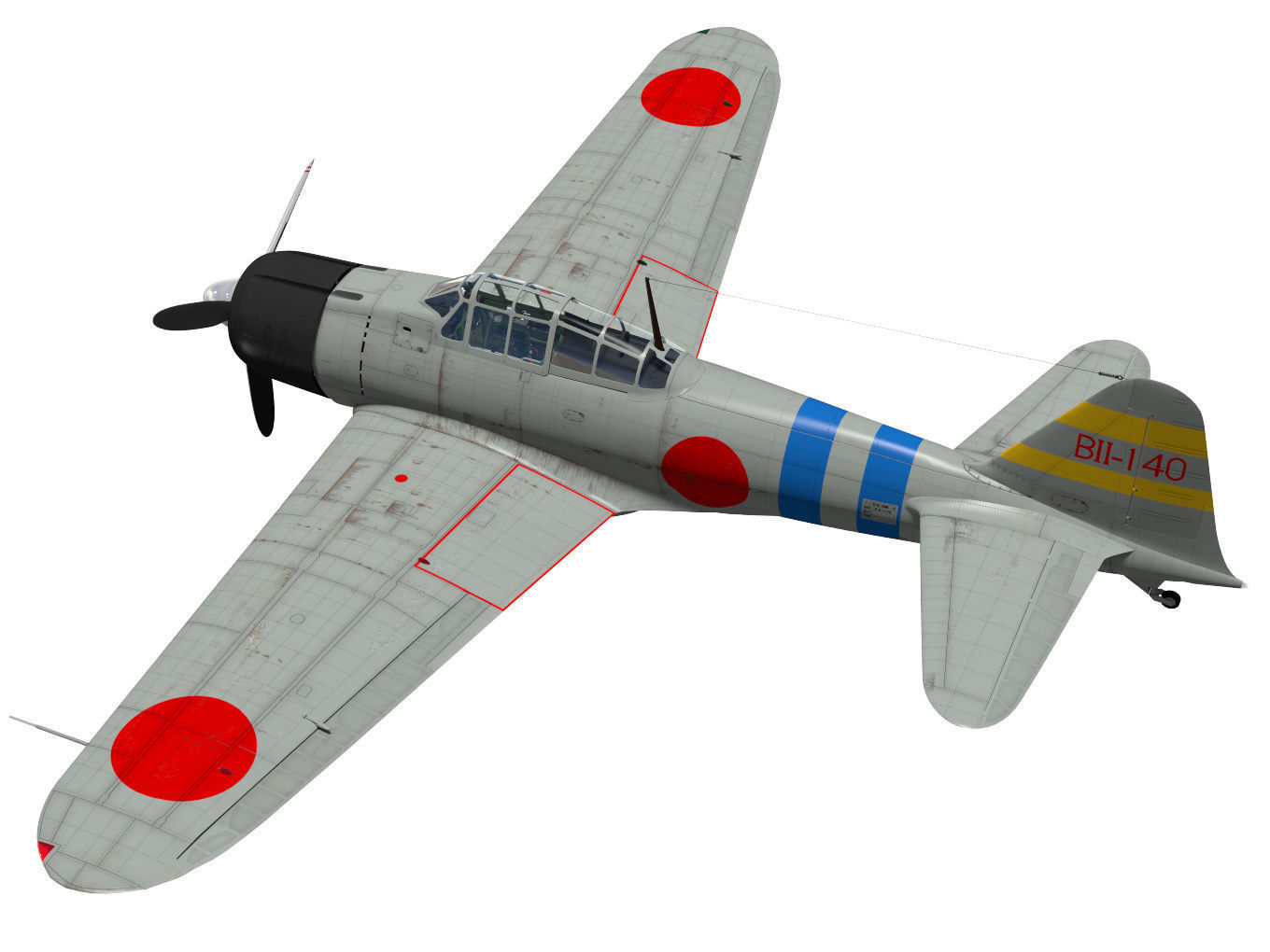 A6M2 Zero fighter Type 21  3D model_1