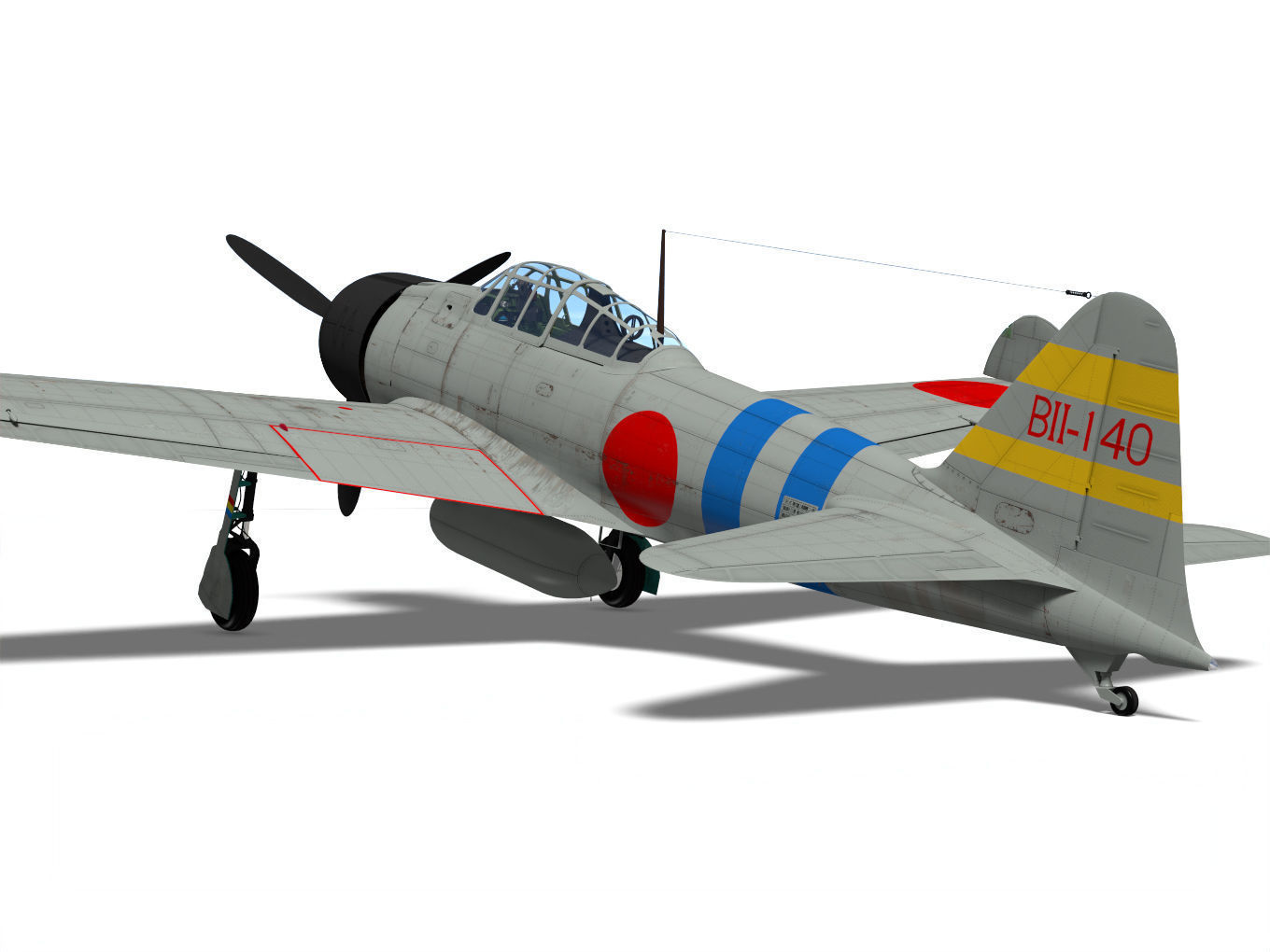 A6M2 Zero fighter Type 21  3D model_6