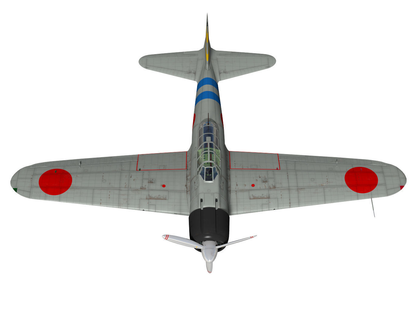 A6M2 Zero fighter Type 21  3D model_4