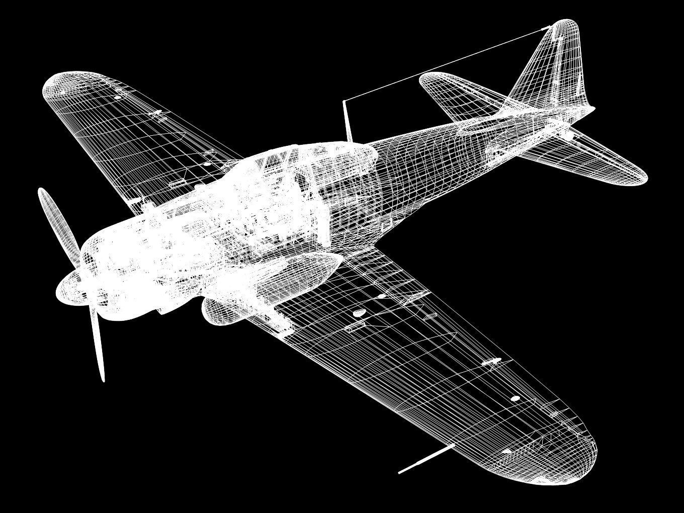 A6M2 Zero fighter Type 21  3D model_21