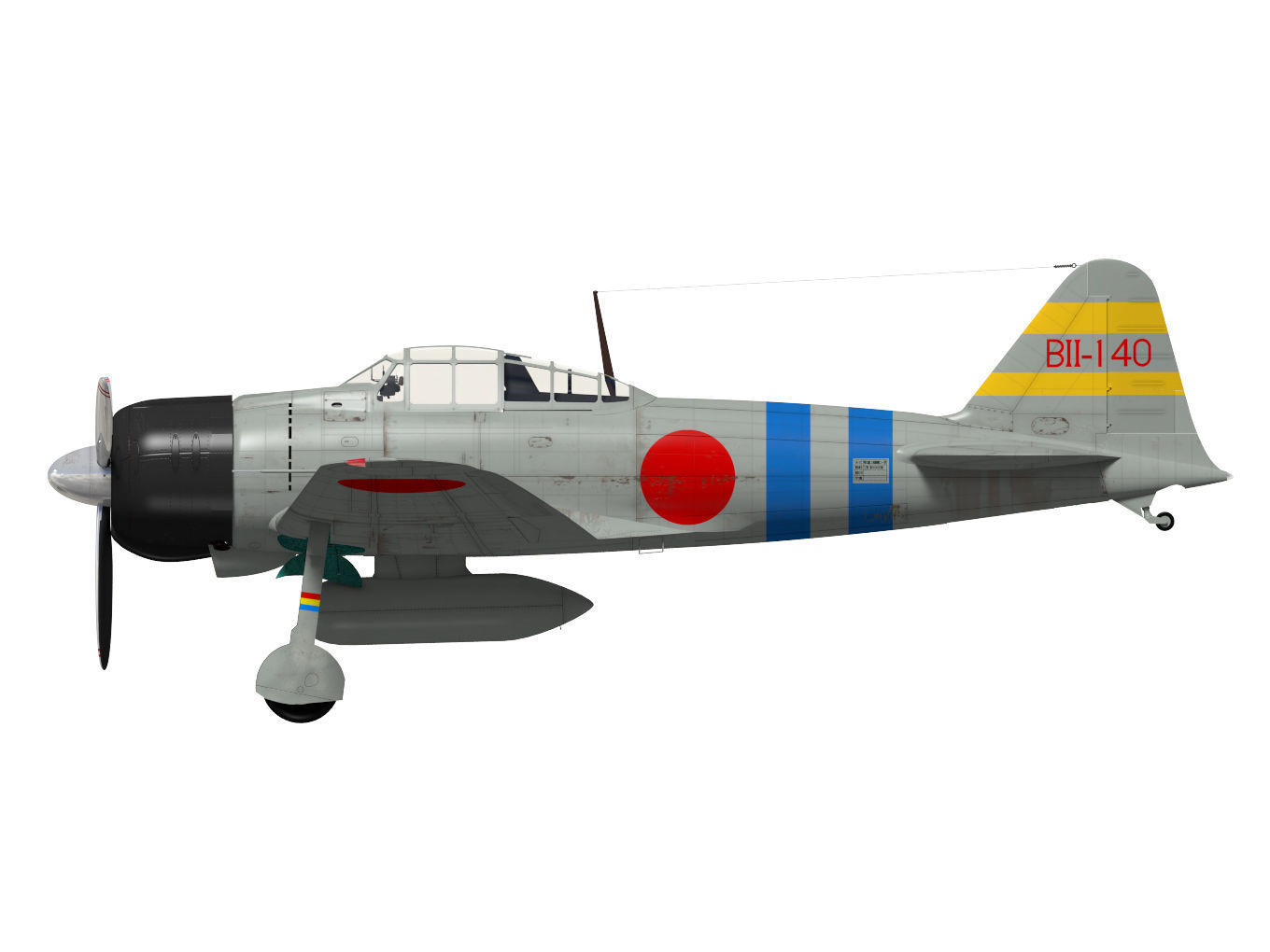 A6M2 Zero fighter Type 21  3D model_15