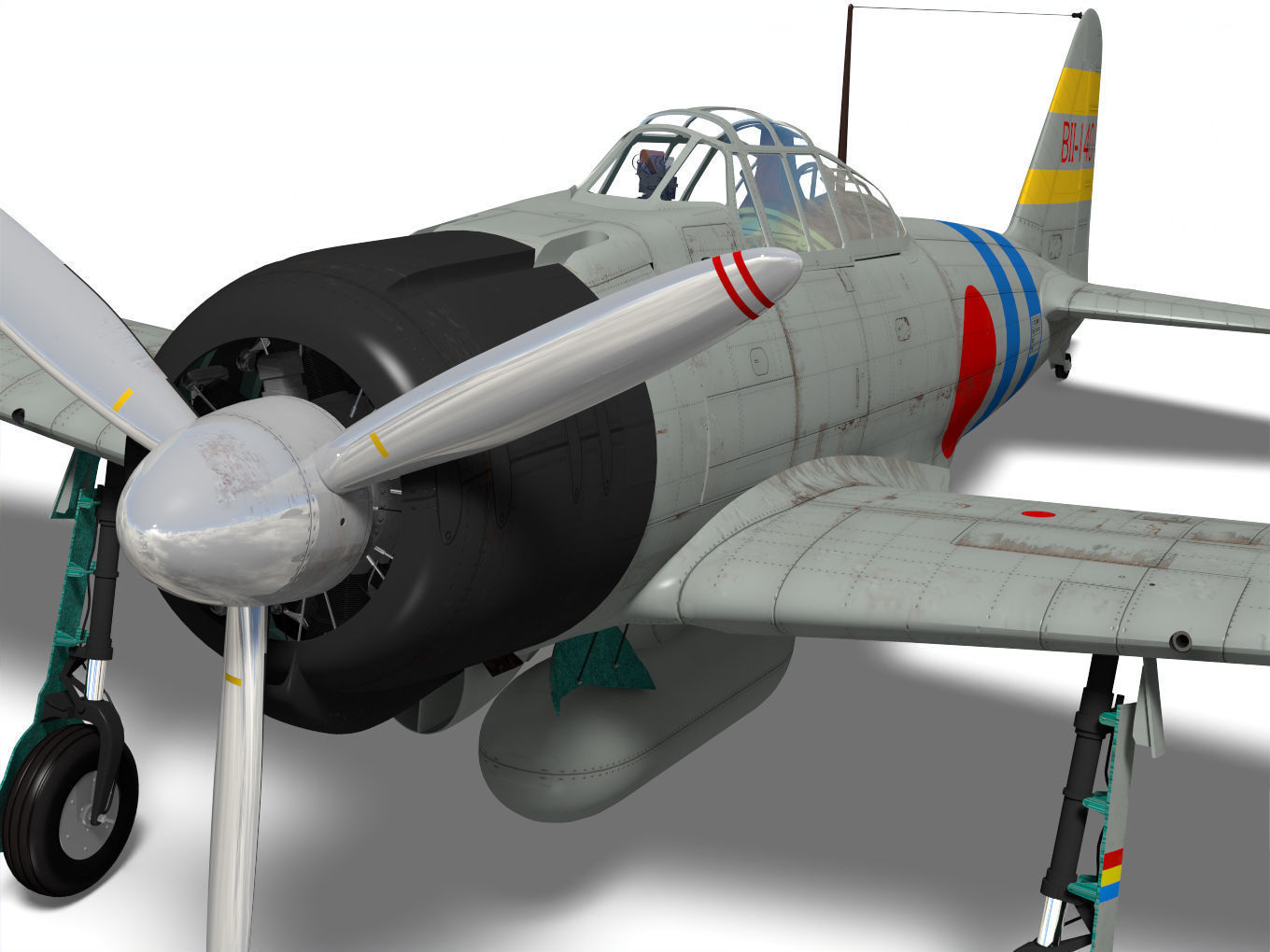 A6M2 Zero fighter Type 21  3D model_7