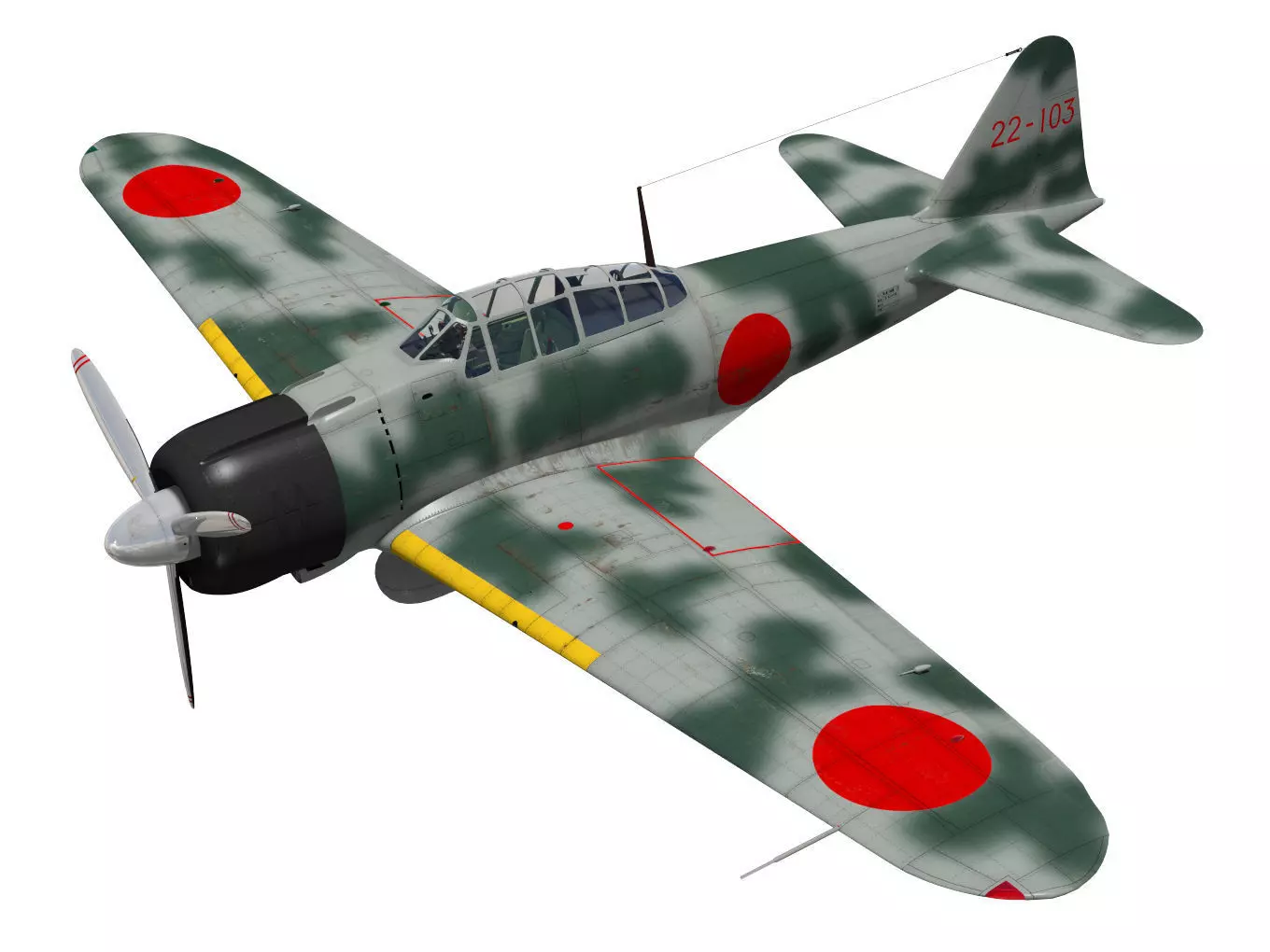 A6M2 Zero fighter Type 21 3D model