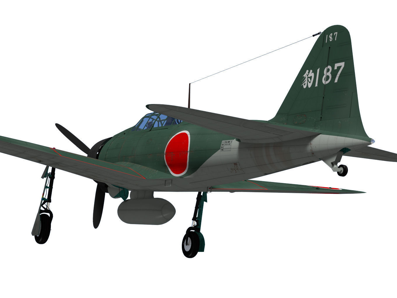 A6M2 Zero fighter Type 21  3D model_9
