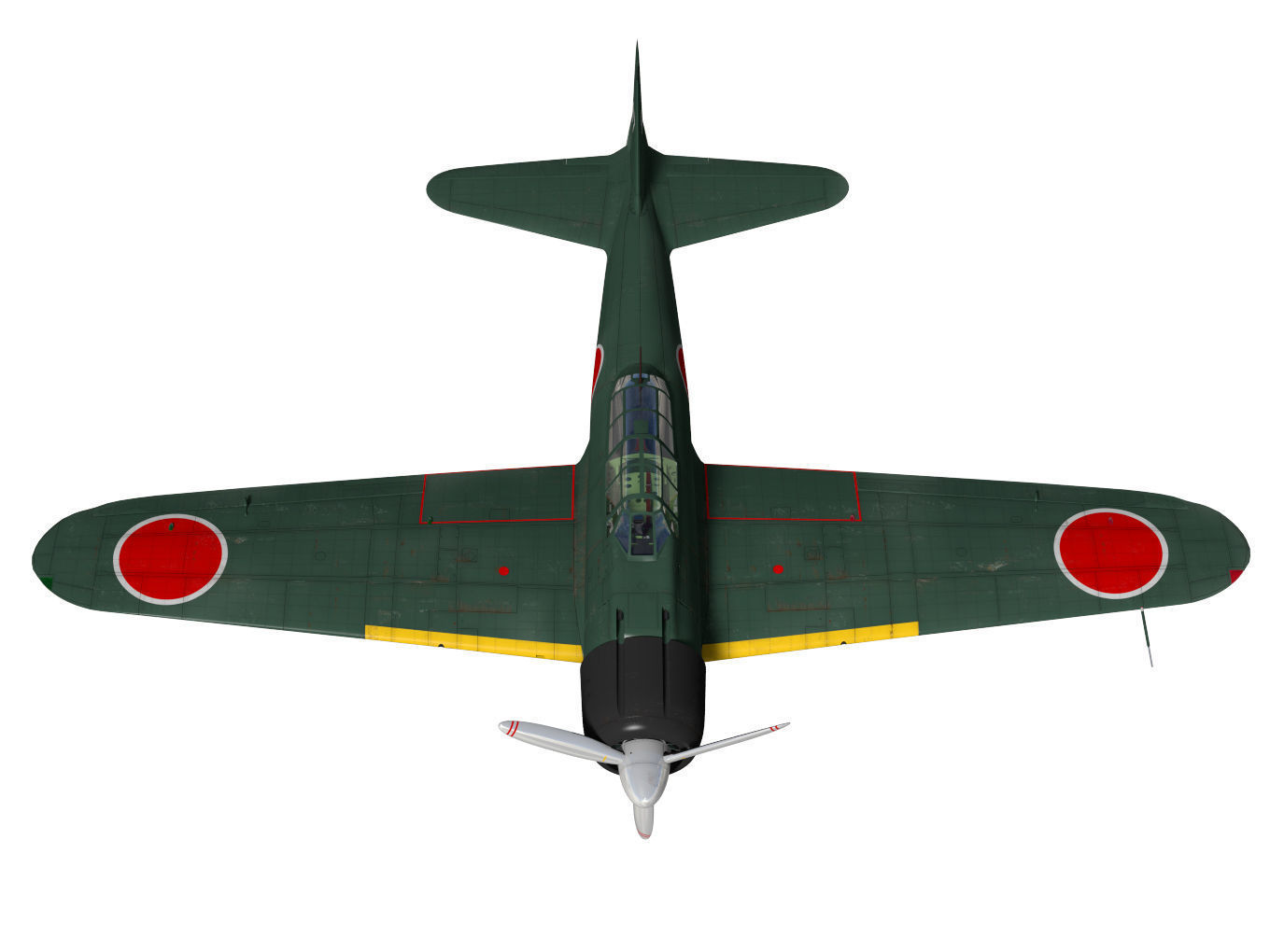 A6M2 Zero fighter Type 21  3D model_4