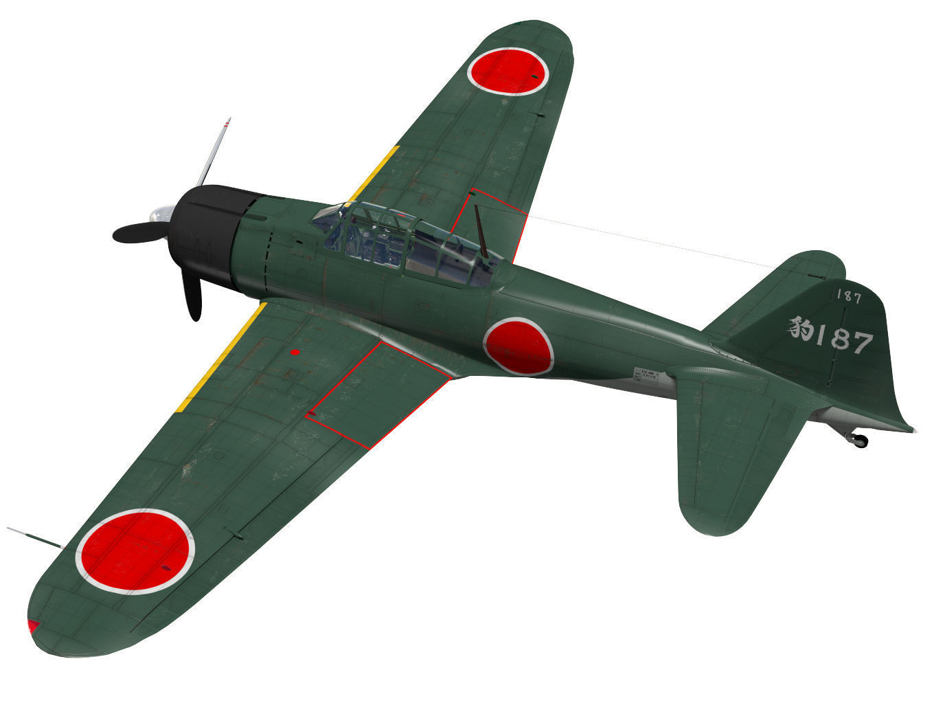 A6M2 Zero fighter Type 21  3D model_1