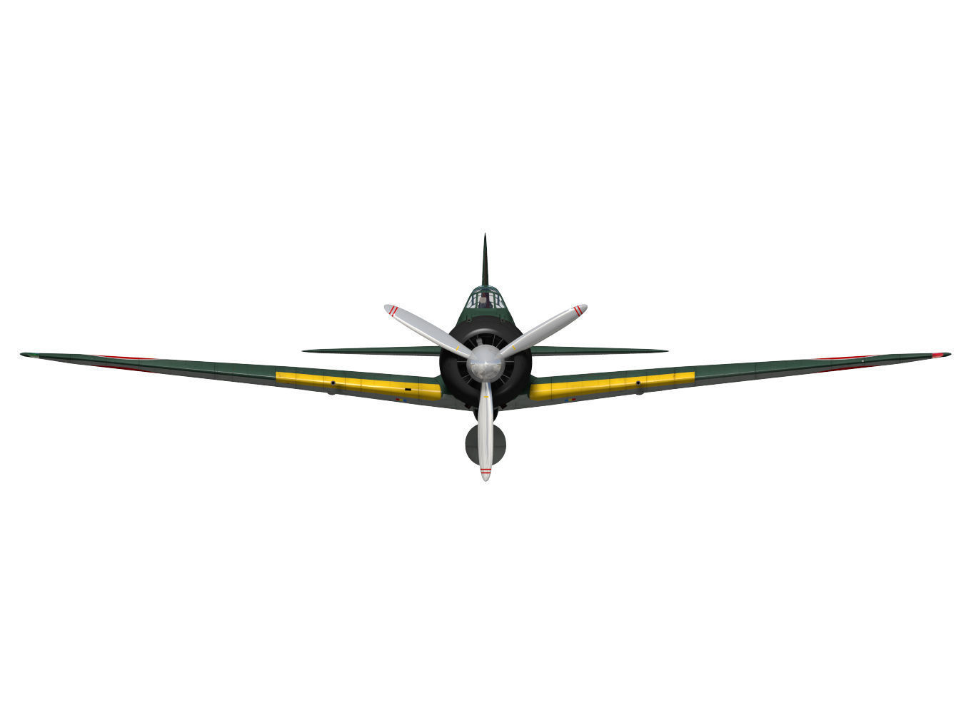A6M2 Zero fighter Type 21  3D model_16