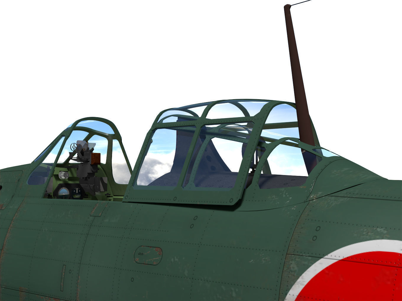 A6M2 Zero fighter Type 21  3D model_10