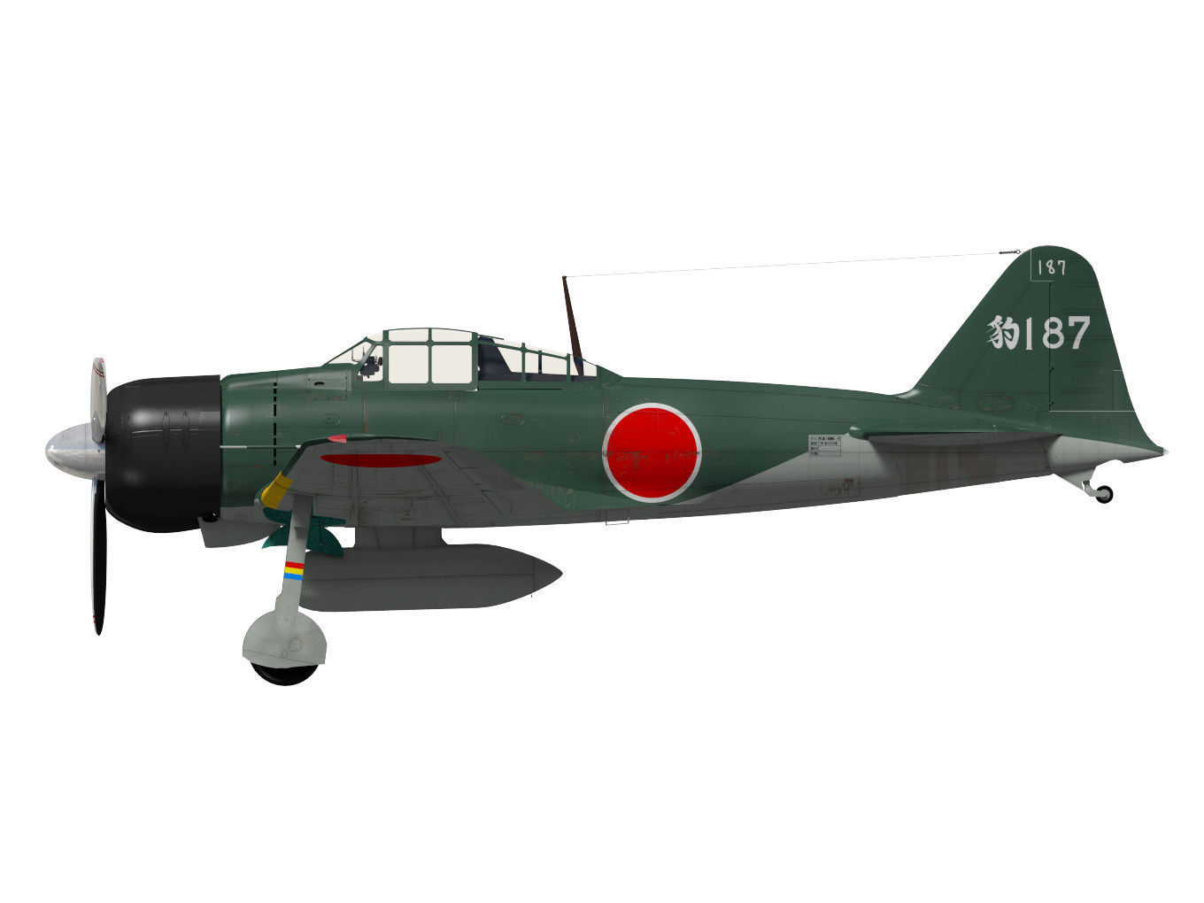 A6M2 Zero fighter Type 21  3D model_15