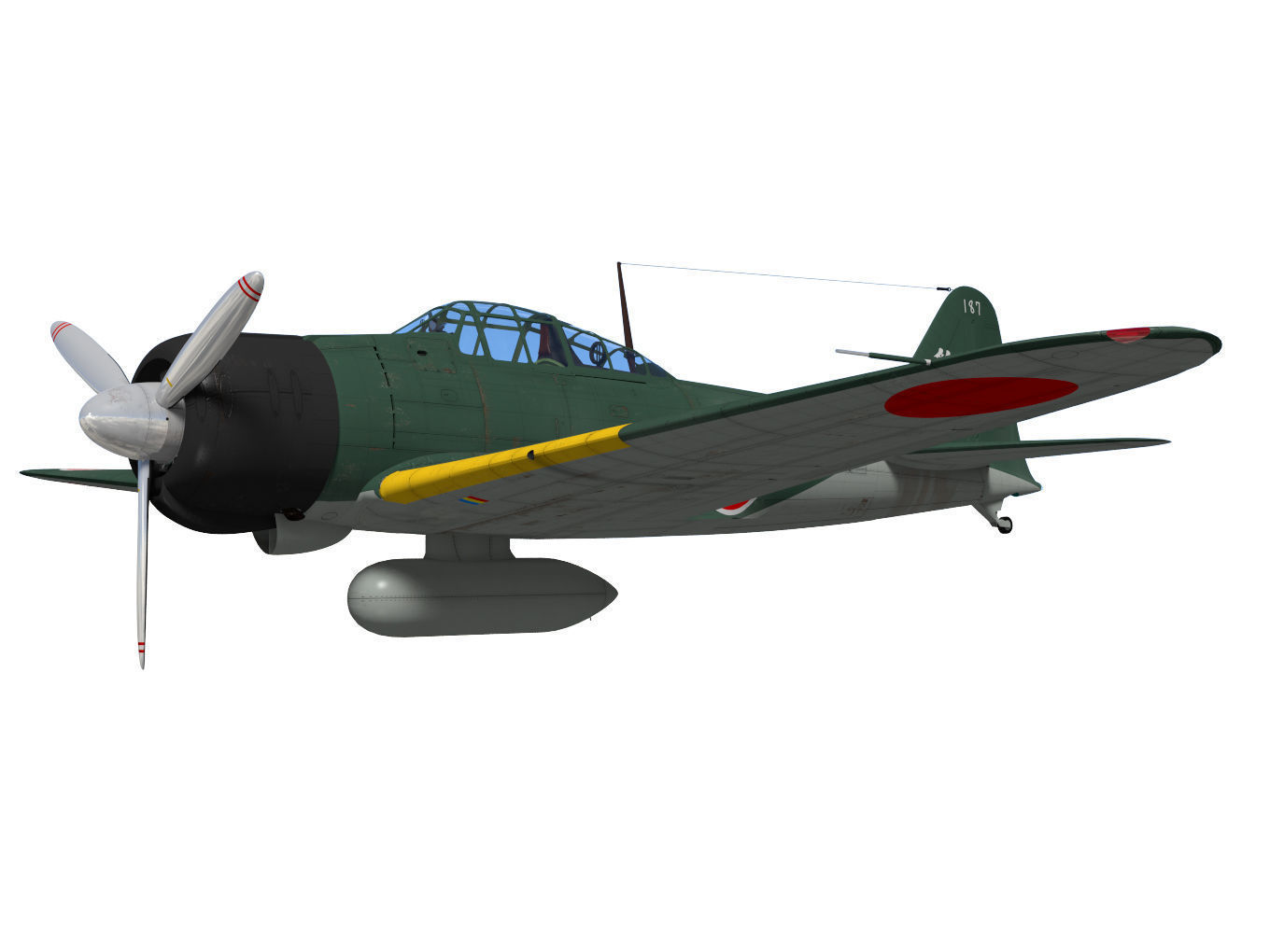 A6M2 Zero fighter Type 21  3D model_2