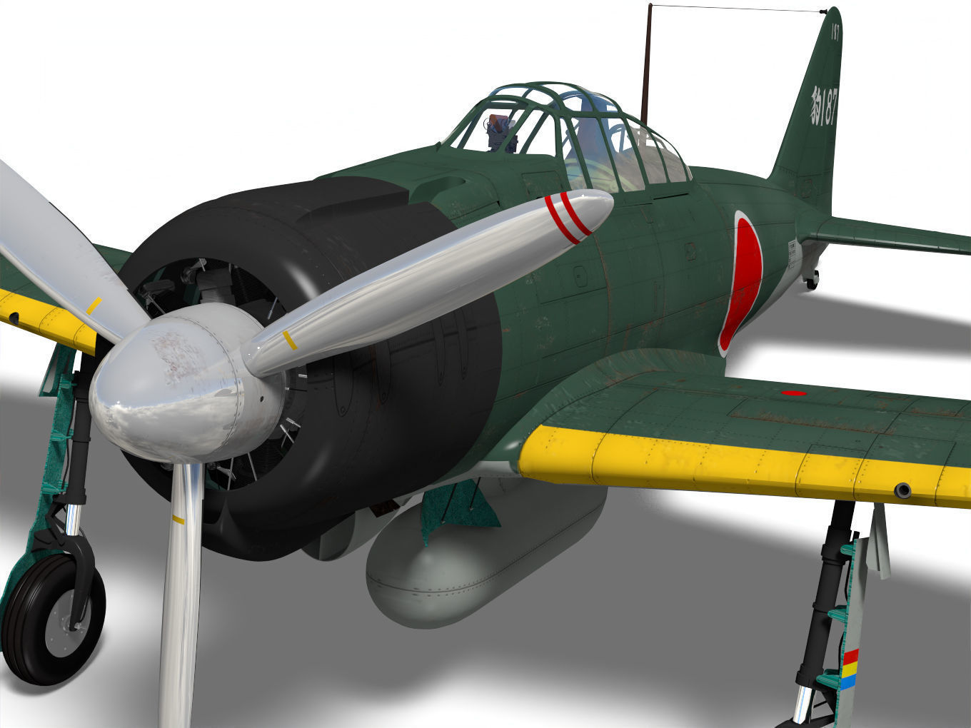 A6M2 Zero fighter Type 21  3D model_7