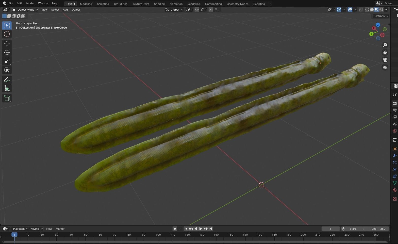 Sea Snake Low-poly 3D model_12