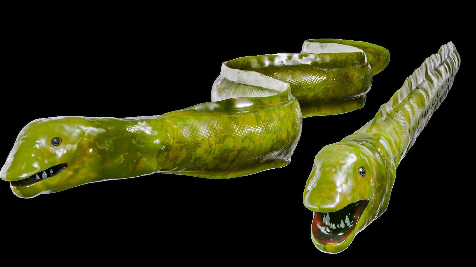 Sea Snake Low-poly 3D model_6