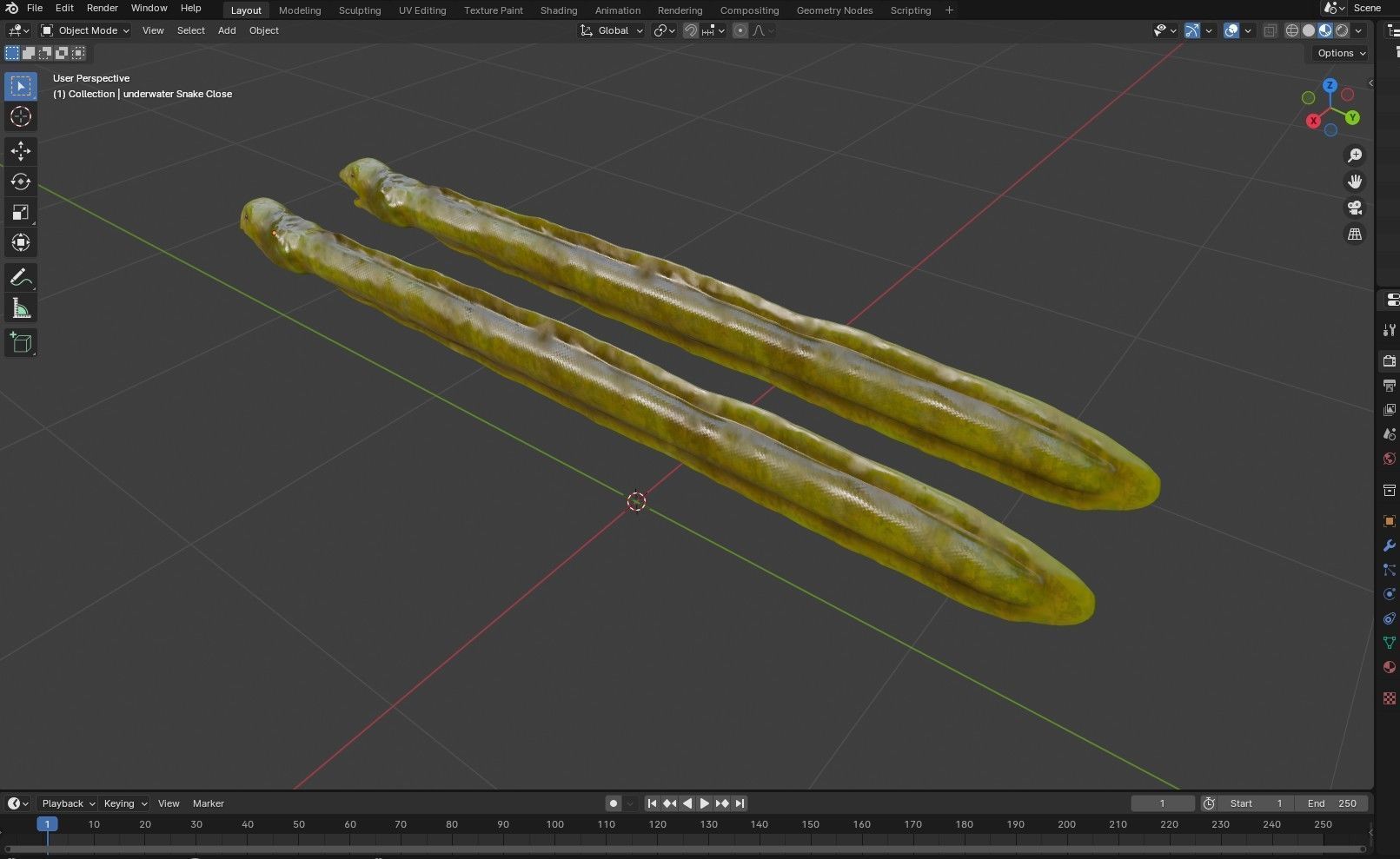 Sea Snake Low-poly 3D model_11