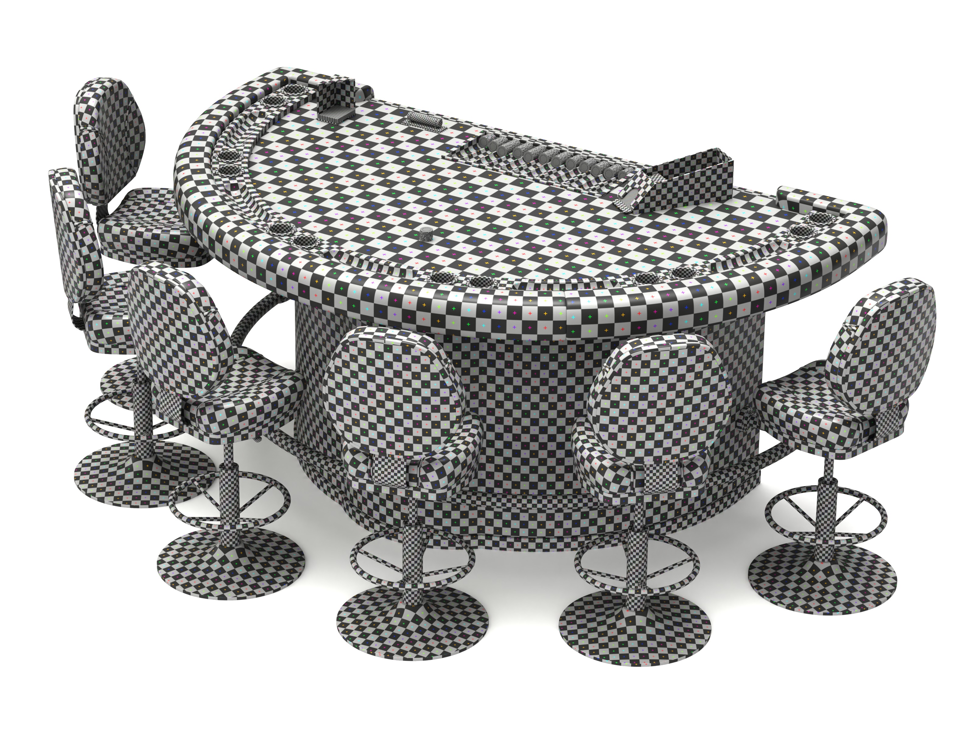 Blackjack Table Set 3D model_17