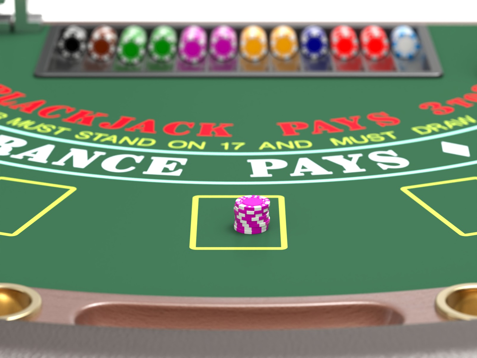 Blackjack Table Set 3D model_13