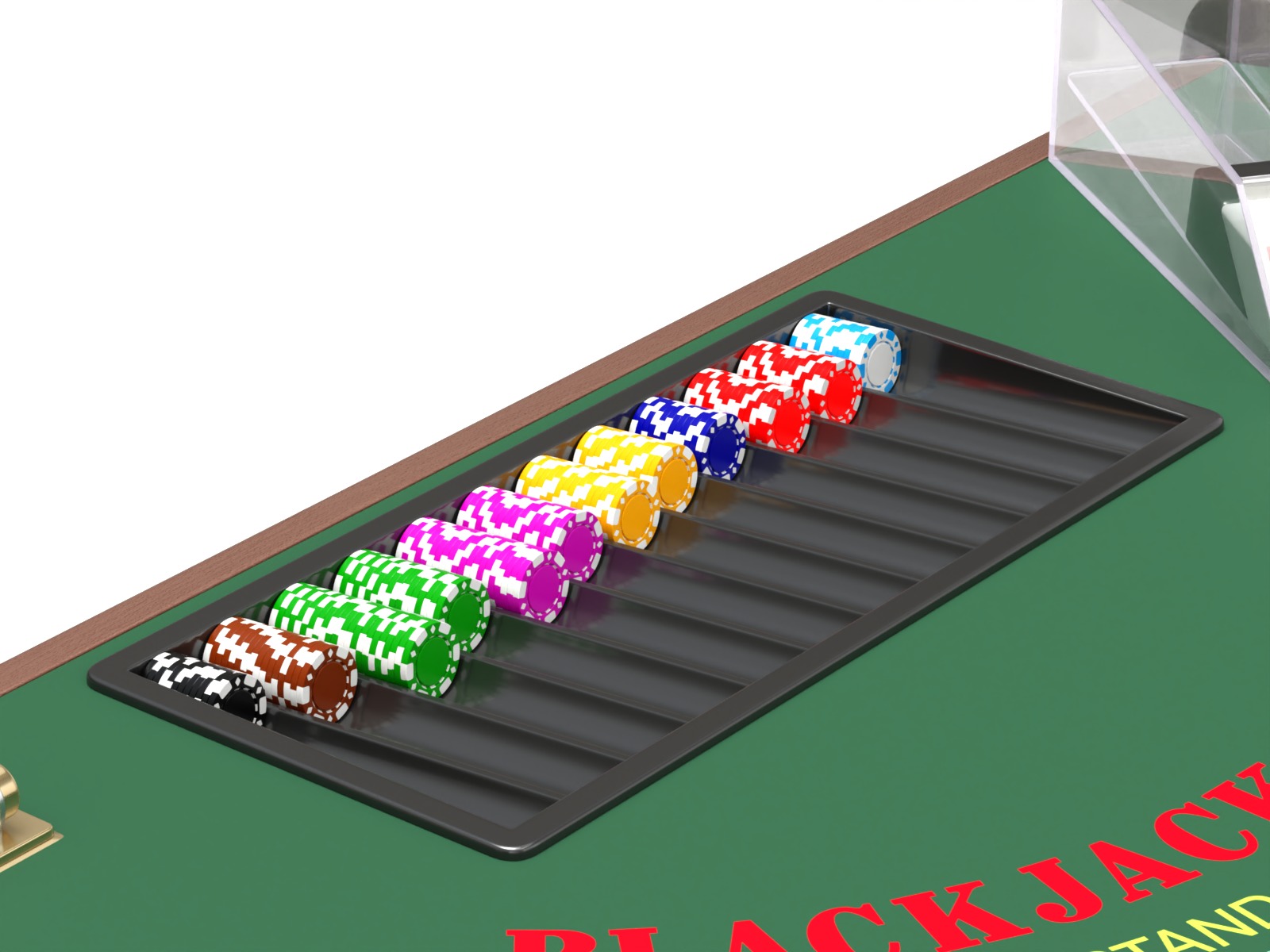 Blackjack Table Set 3D model_10