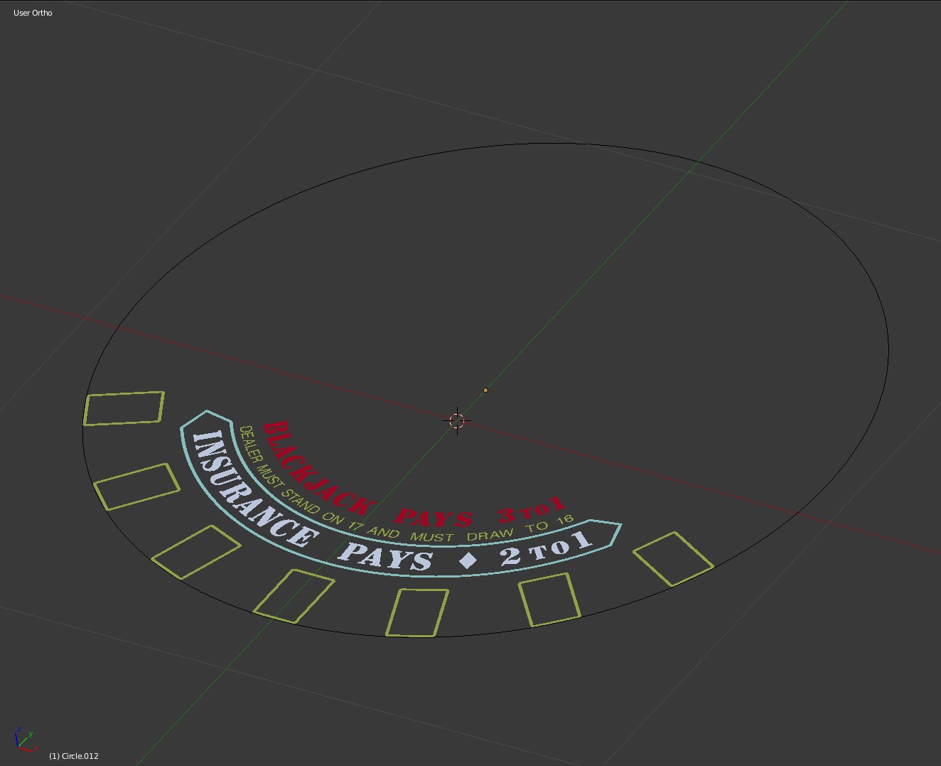 Blackjack Table Set 3D model_25