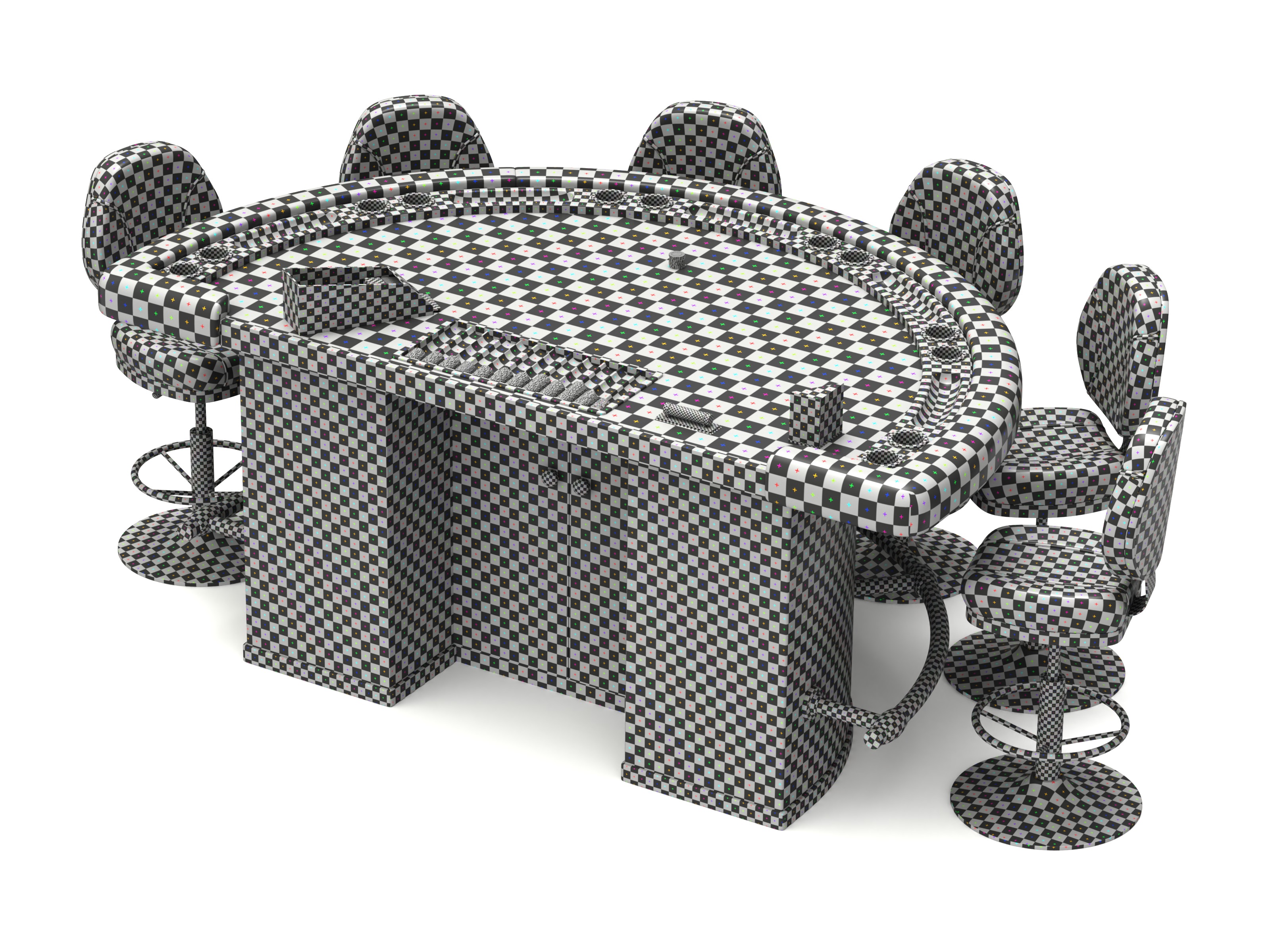 Blackjack Table Set 3D model_18