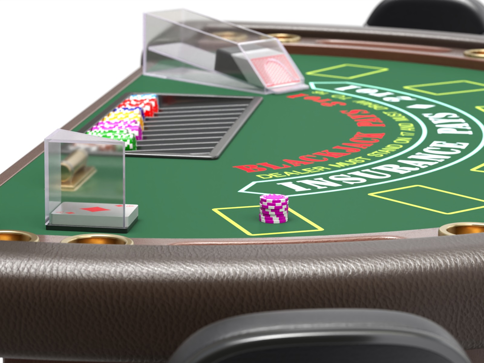Blackjack Table Set 3D model_12