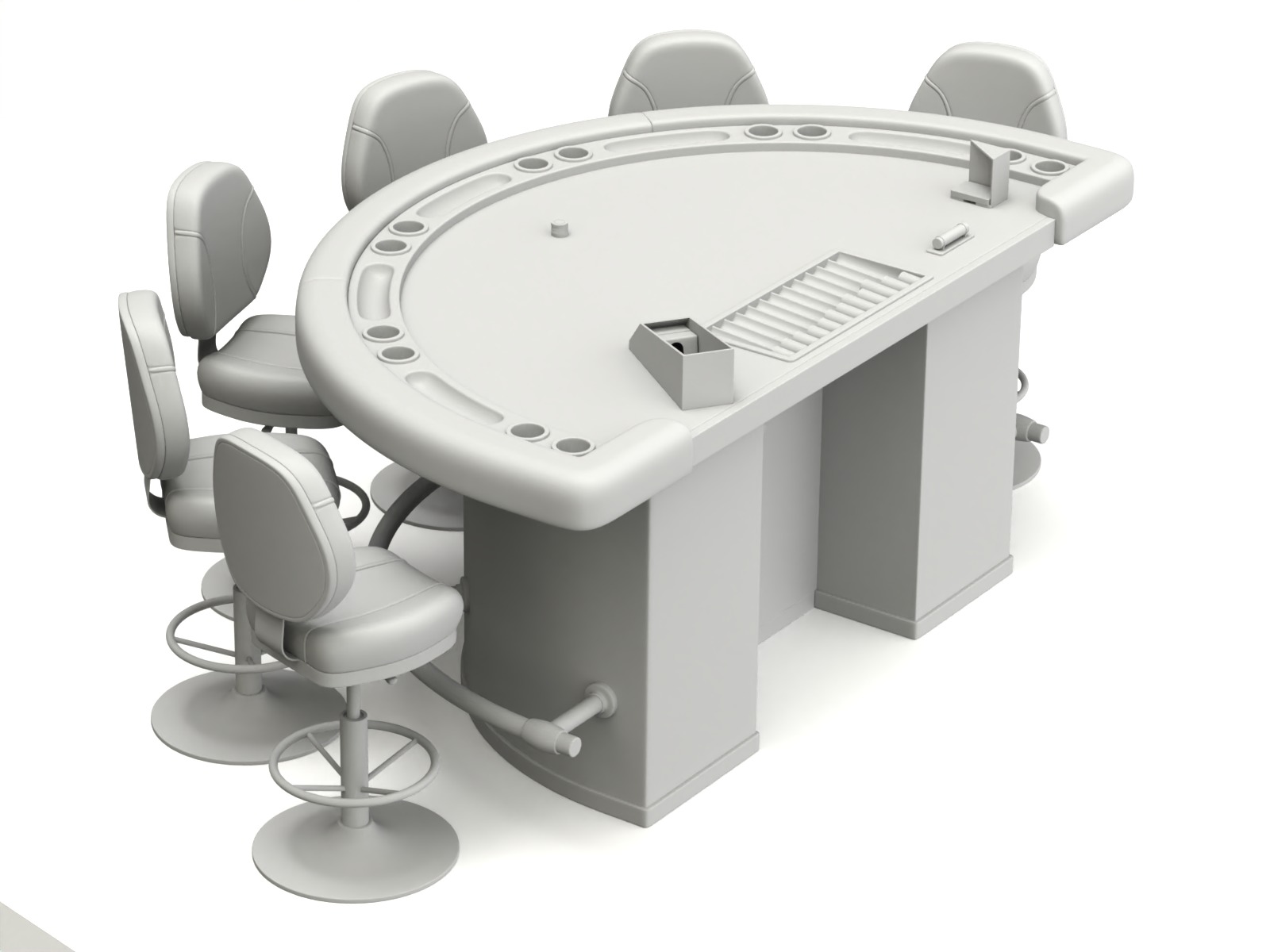 Blackjack Table Set 3D model_21