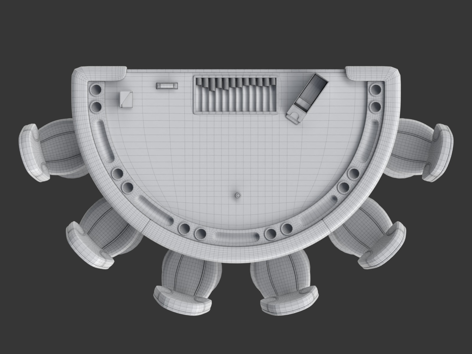 Blackjack Table Set 3D model_33