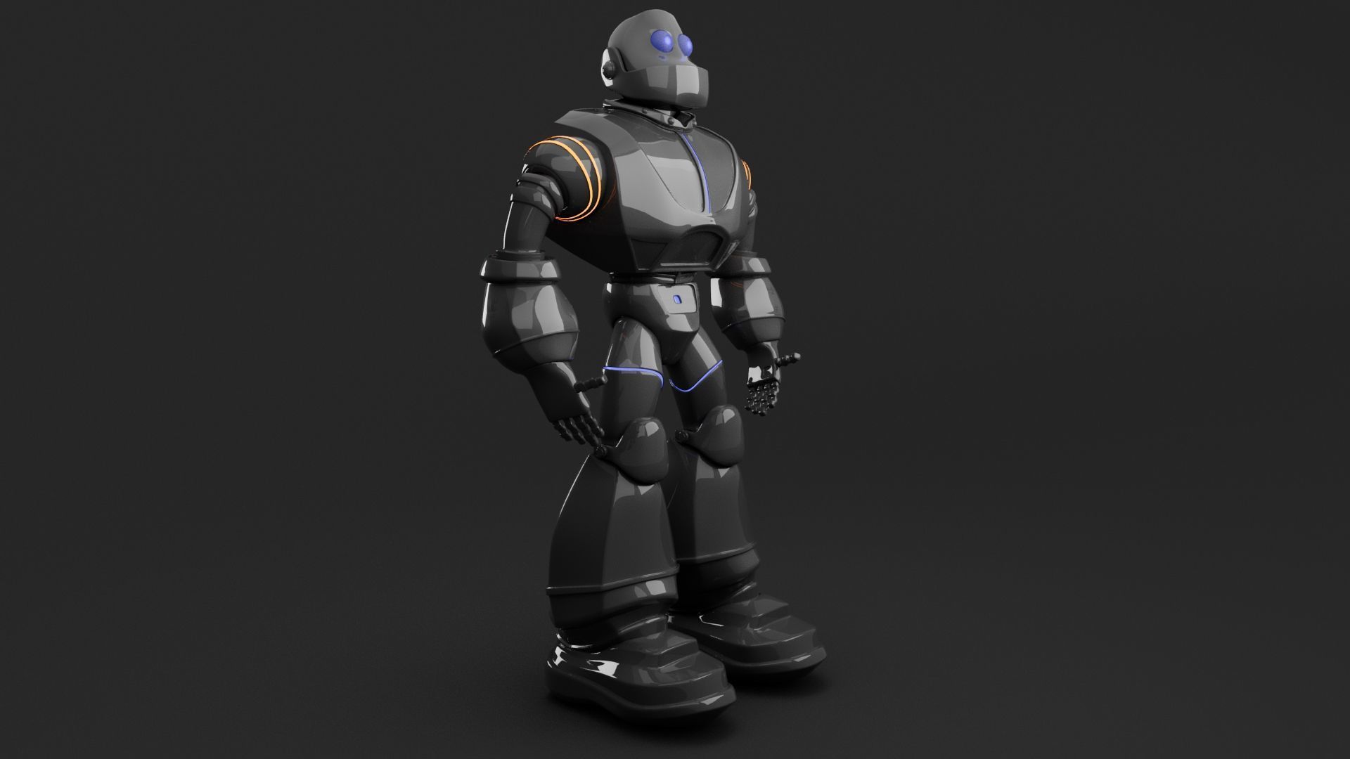 sci fi - character robot - model Free low-poly 3D model_8