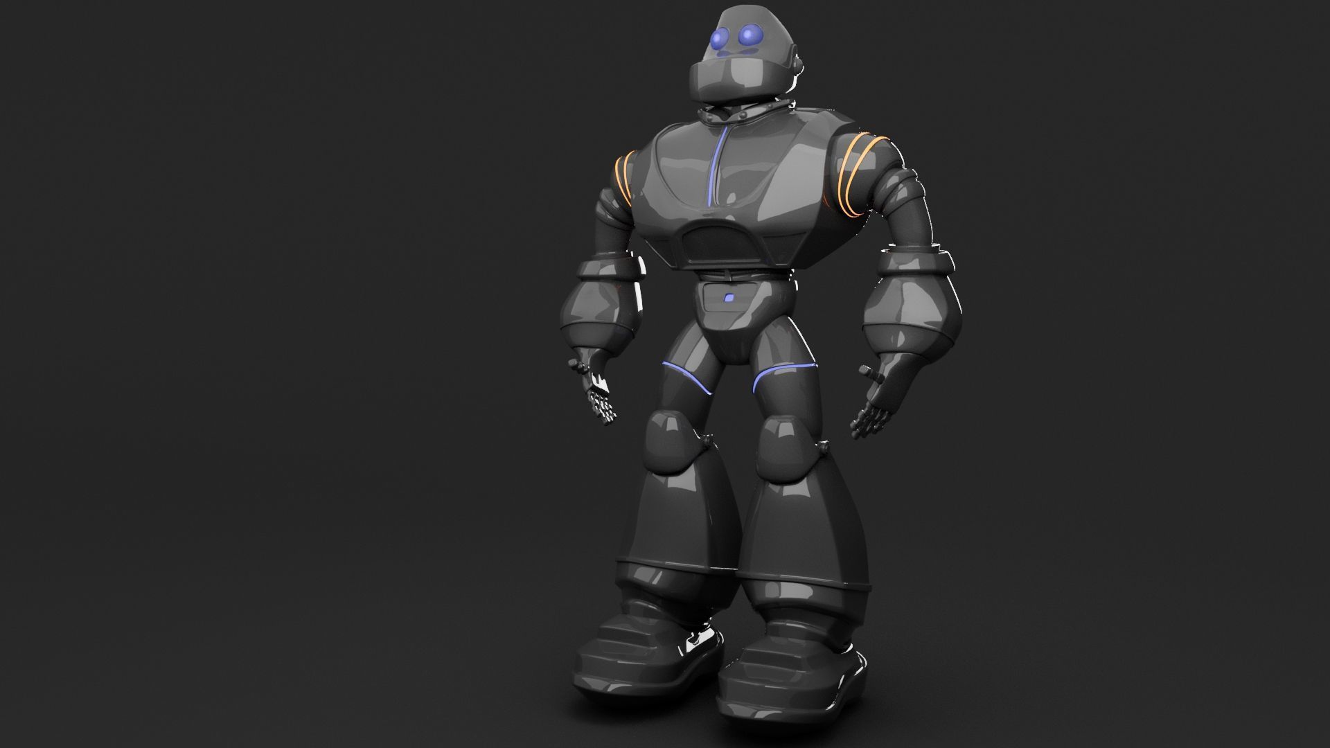 sci fi - character robot - model Free low-poly 3D model_7