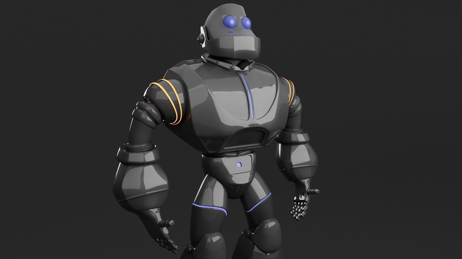 sci fi - character robot - model Free low-poly 3D model_9