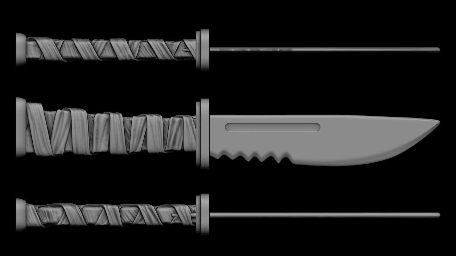 3D PRINTABLE KNIFE ACCESSORY FOR ACTION FIGURES 3D print model_1