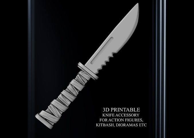 3D PRINTABLE KNIFE ACCESSORY FOR ACTION FIGURES 3D print model