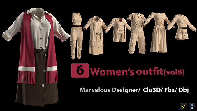 6 Womens Outfit -vol8 3D model