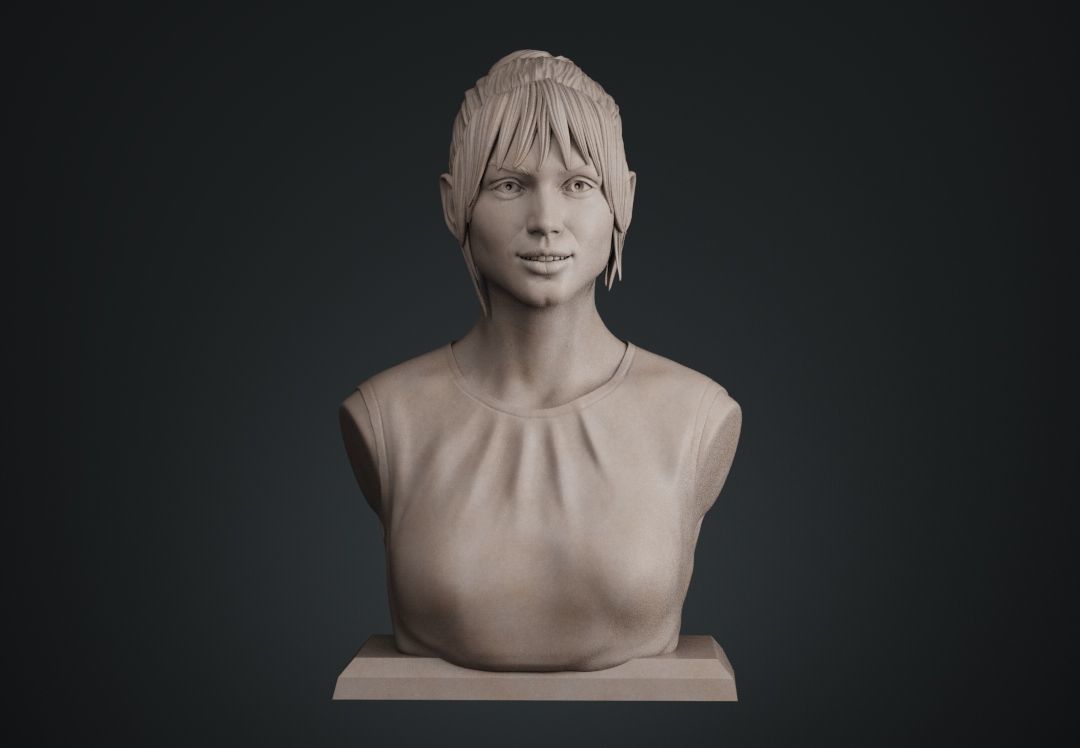 Ana de Armas bust 3D print model_1