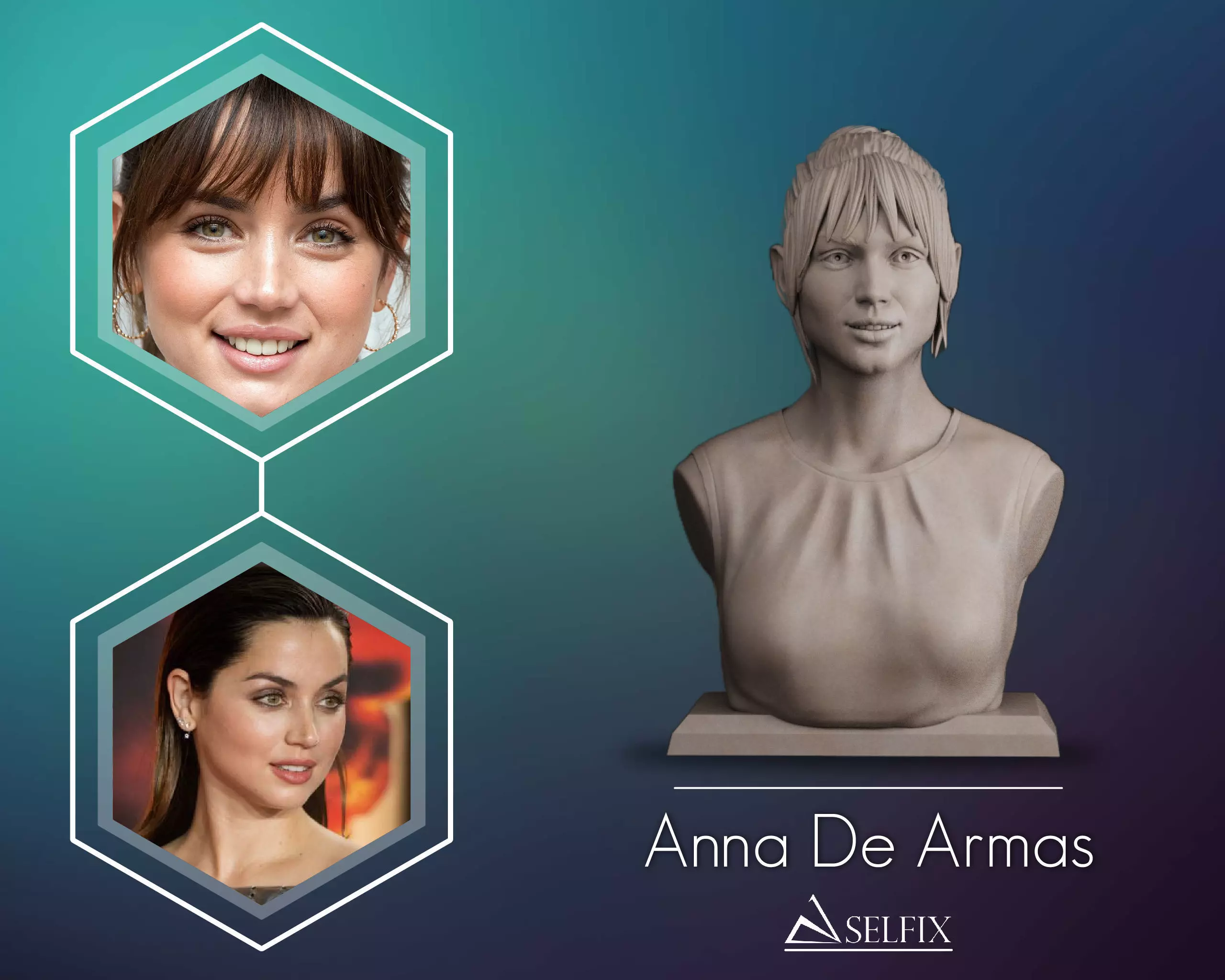 Ana de Armas bust 3D print model_0