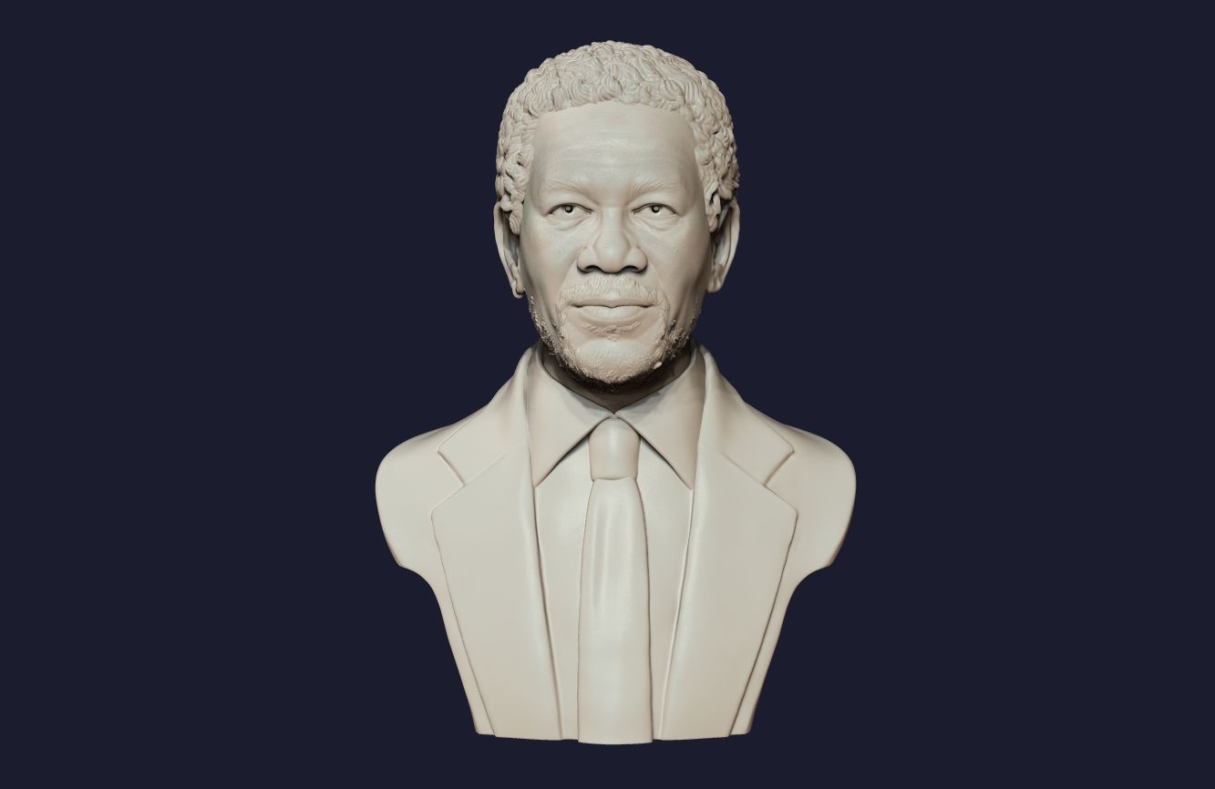 Morgan Freeman Bust 3D print model_15