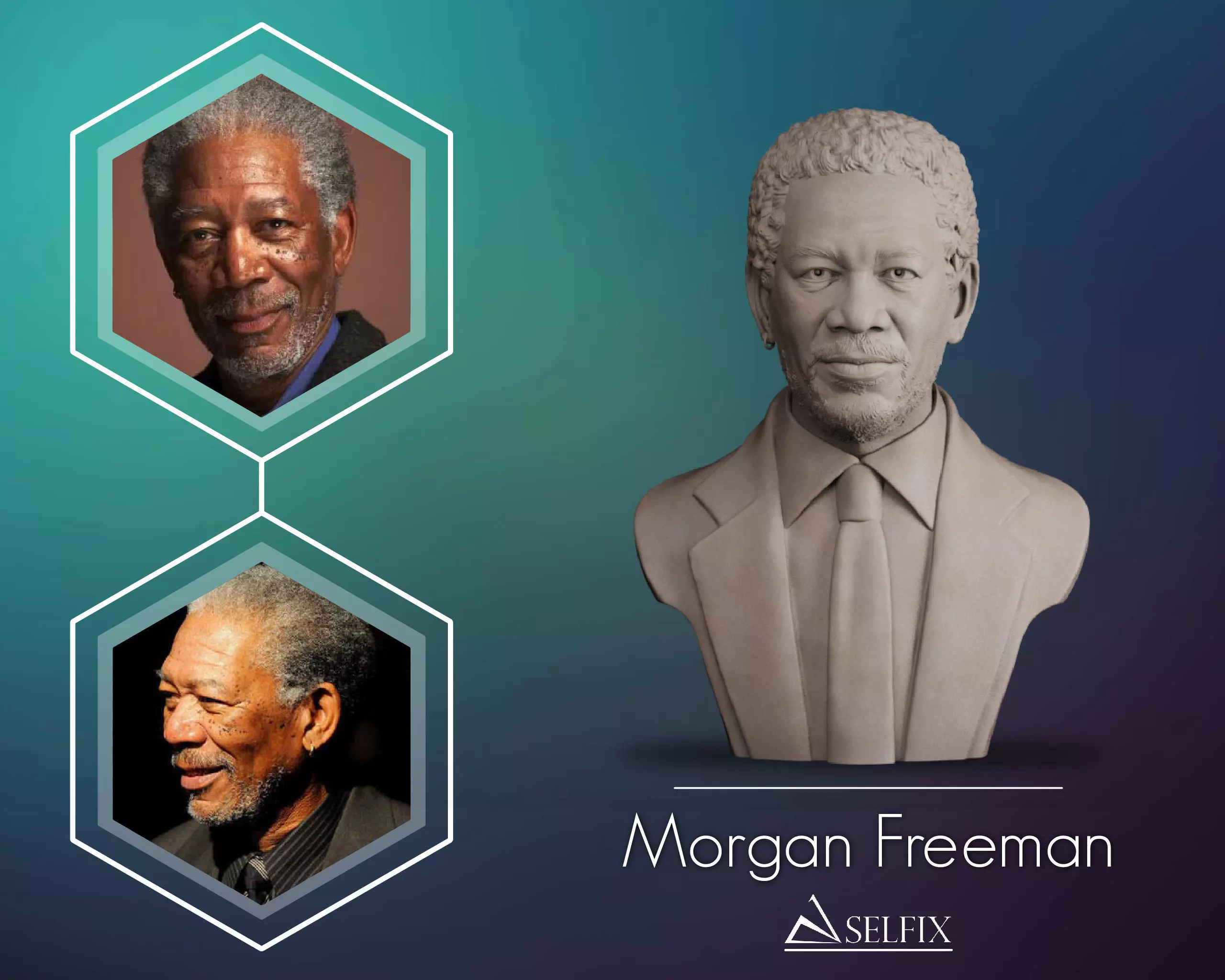 Morgan Freeman Bust 3D print model_0