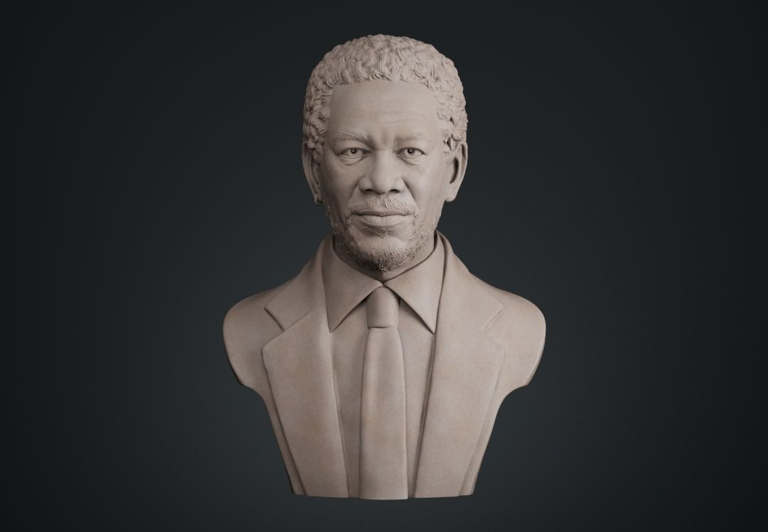 Morgan Freeman Bust 3D print model_1