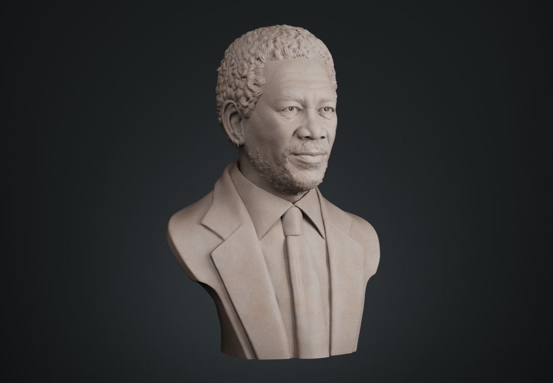 Morgan Freeman Bust 3D print model_6