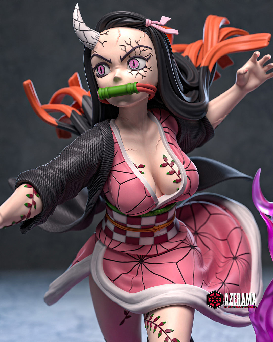 Nezuko Awakened Form STL Ready for 3D Printing 3D print model_7