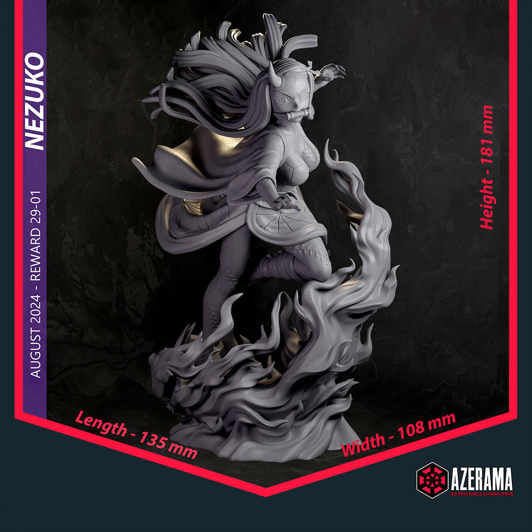 Nezuko Awakened Form STL Ready for 3D Printing 3D print model_5