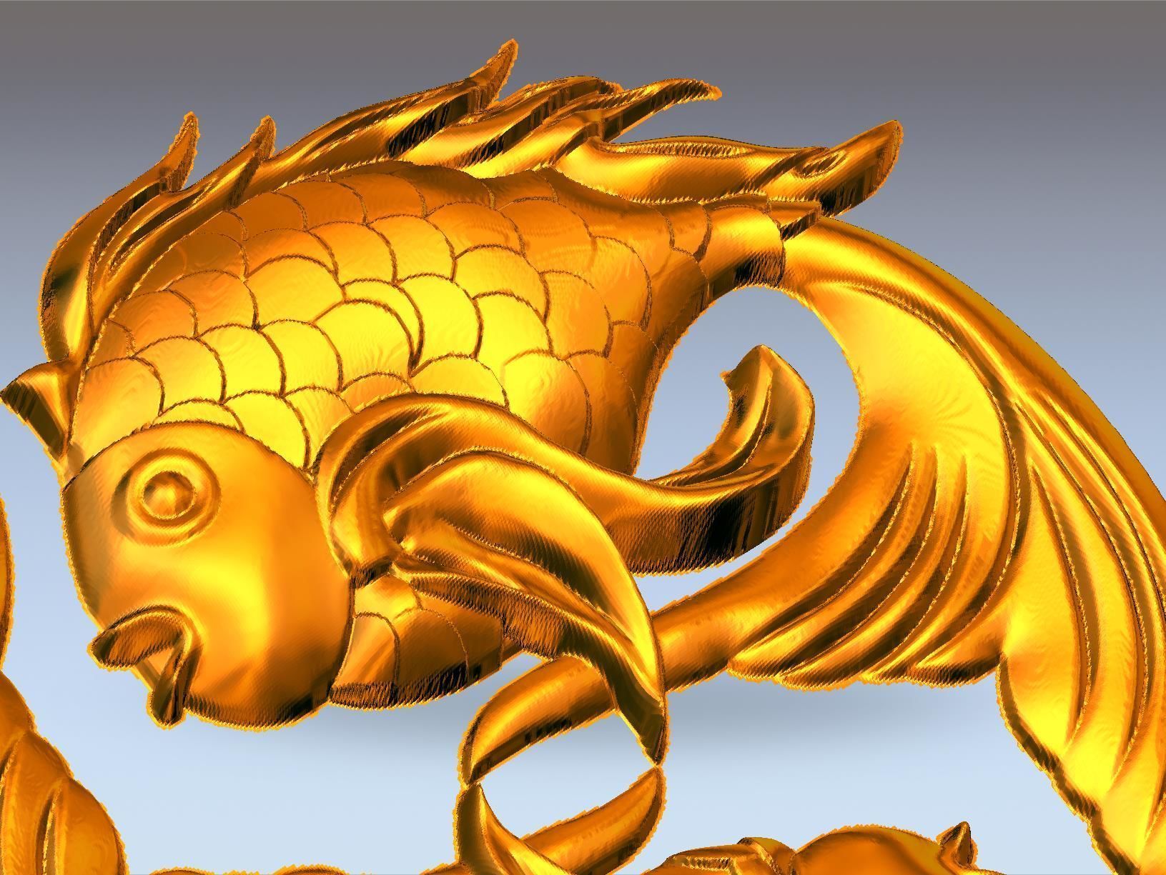 Two Goldfish Mural Art 3D print model_2