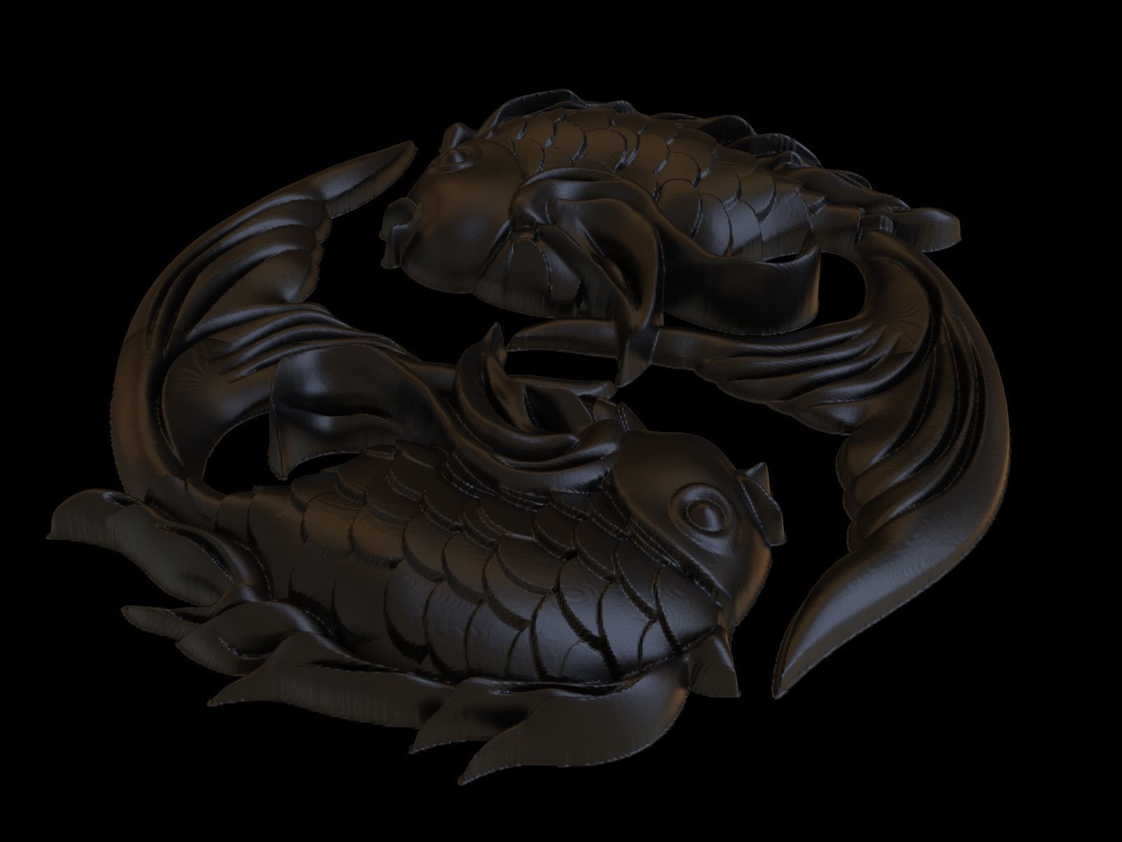 Two Goldfish Mural Art 3D print model_5