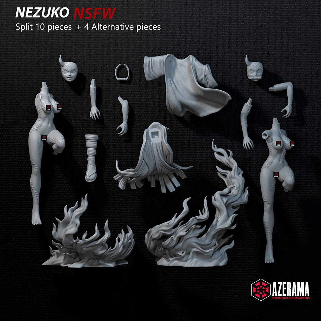 Nezuko Awakened Form NSFW STL Ready for 3D Printing 3D print model_3