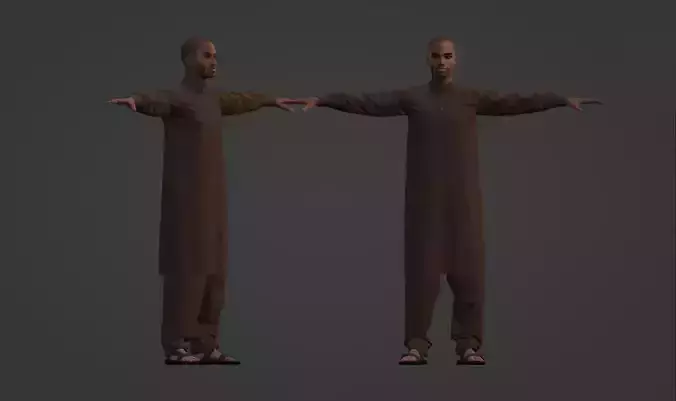 African 3D Man In Clothes Rigged
